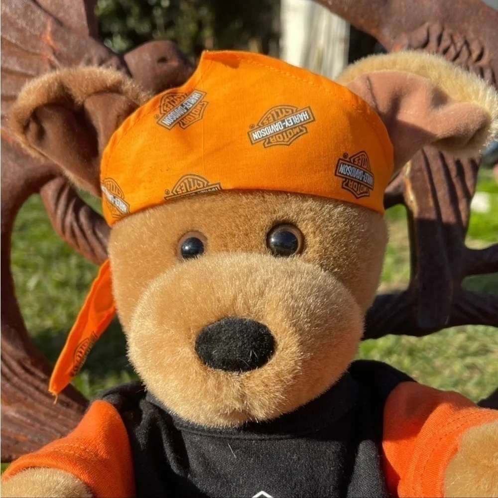 Build A Bear Retired Brown Sugar Puppy Talks In Harley Davidson Clothing